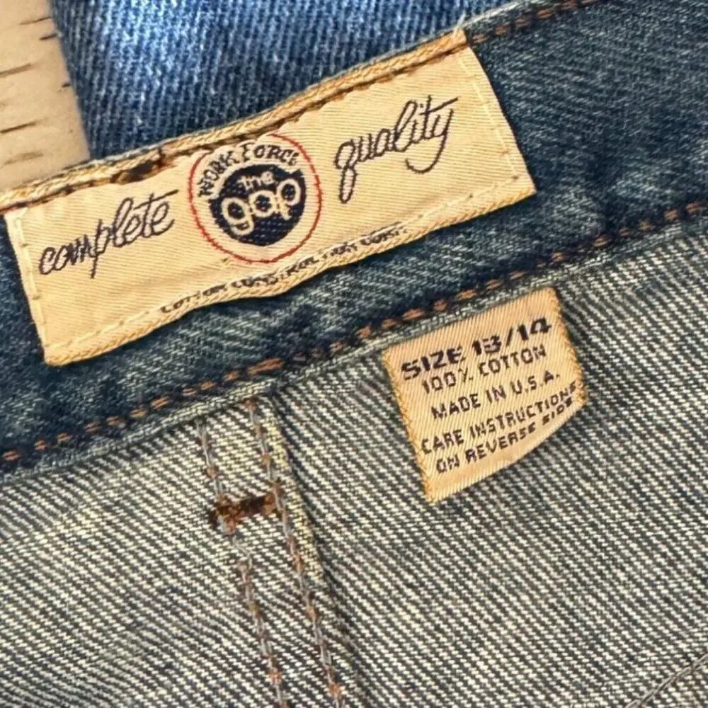 The Gap Vintage High Rise Tapered Mom Jeans USA Made 100% Cotton Size 13/14 - Picture 7 of 8